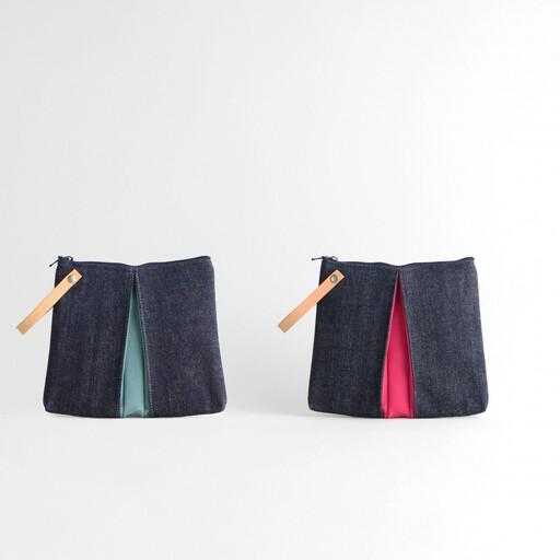 ふるさと納税 [京都 KOSHO]ougi denim ポーチ [スカイブルー(薄藍色)]|光章 人気ブランド ポーチ 京都府京都市