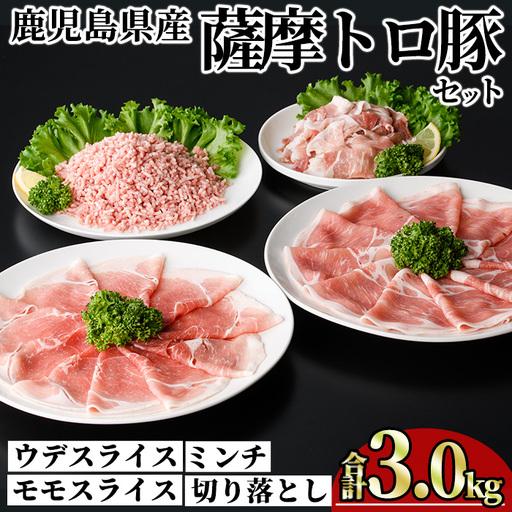 ふるさと納税 鹿児島県産 薩摩トロ豚 モリモリ おためし パック (合計3.0kg) [KNOT]A1040 鹿児島県曽於市