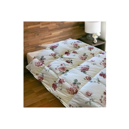 ふるさと納税 羽毛合掛け布団 ルイーズ ピンク シングル (150cm×210cm) 山梨県都留市