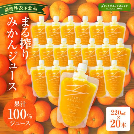 ふるさと納税 ジュース みかん ジュース[220ml×20本 宮崎県産 まる搾り] 宮崎県宮崎市