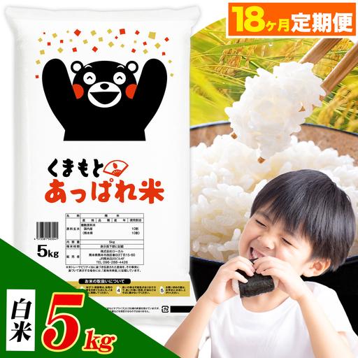 ふるさと納税 [18ヶ月定期便]熊本県産 くまもとあっぱれ米 ブレンド米 5kg 白米[お申込み翌月から出荷] 熊本県荒尾市