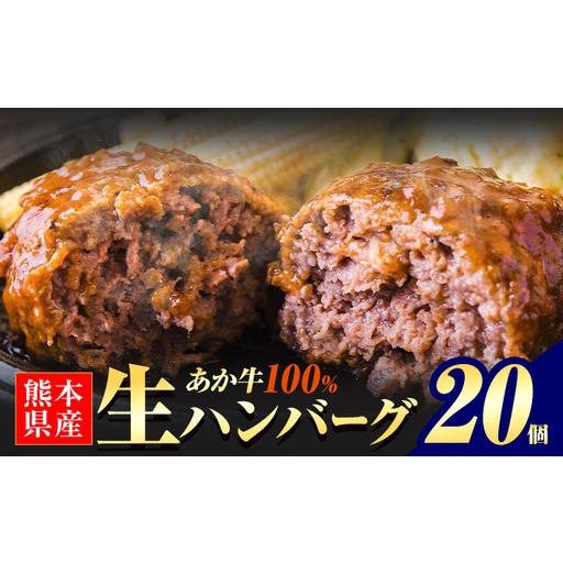 ふるさと納税 あか牛100%生ハンバーグ 20個 あか牛 熊本県南阿蘇村