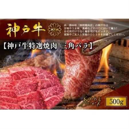 ふるさと納税 神戸牛 特選焼肉(三角バラ)500g[配送不可地域:離島][1756329] 兵庫県養父市