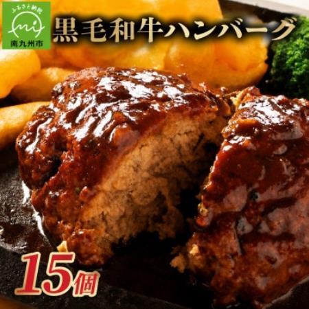 ふるさと納税 黒毛和牛ハンバーグ15個 合計 2.25kg[配送不可地域:離島][1760207] 鹿児島県南九州市