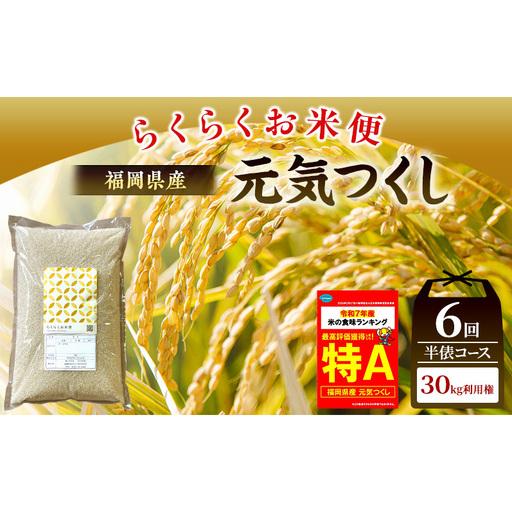 ふるさと納税 米 らくらくお米便 計30kg 元気つくし ( 5kg × 6回 ) 福岡県朝倉市