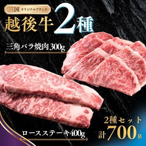 ふるさと納税 新潟 越後牛 2種 計700g 三国 | 冷凍 バラ肉 ロースステーキ 新潟県 小千谷市 新潟県小千谷市