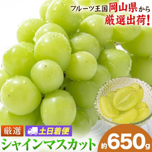 ふるさと納税 [土日着便]シャインマスカット 約650g(1房)[配送不可地域あり(離島)] 岡山県笠岡市