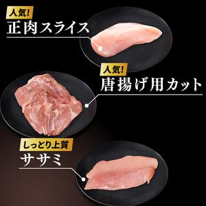 ふるさと納税 【4ヶ月定期便】奥久慈しゃも肉詰め合わせ・堪能セット（計1kg）（正肉スライス400g・唐揚げ用カット200g・ササミ400g）｜茨城県 .. 茨城県大子町の画像