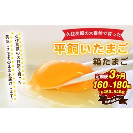 【２点セット】 ふるさと納税 【定期便】久住高原 平飼いたまご 箱たまご 10kg×3ヶ月 160~180個入 大分県竹田市 【BCD1361537709】(47940円)