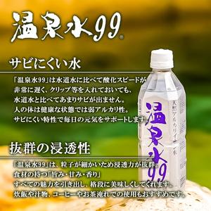 ふるさと納税 B2-0859／飲む温泉水/温泉水99（500ml×30本） 鹿児島県垂水市の画像