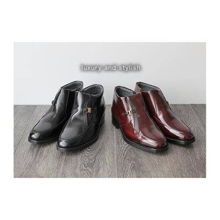 ふるさと納税　ビジネスブーツ　紳士靴　シークレットブーツ　No.763　奈良県大和郡山市　４E　５cm　25.5cm　ワイド　ブラウン　デザインモカハーフブーツ