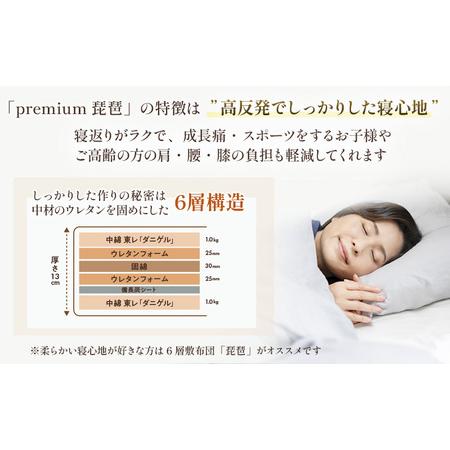 ふるさと納税 6層敷布団 premium琵琶 ダブルロング 近江布団 極厚 13cm 滋賀県米原市の画像