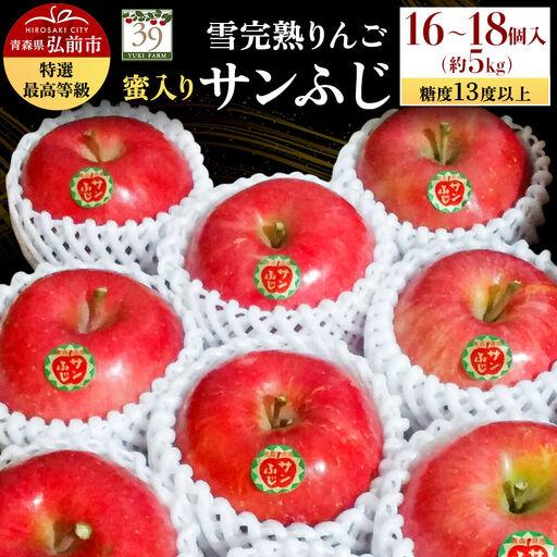 ふるさと納税 りんご サンふじ[特選]約5kg(16〜18個)蜜入り 先行受付 青森県弘前市