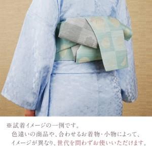 ふるさと納税 丹後帯 半幅帯「雪月花」（黒／水） 京都府京丹後市_4