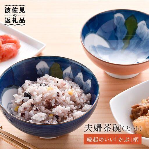 ふるさと納税 【波佐見焼】かぶ 夫婦 茶碗 縁起のいい柄シリーズ 食器