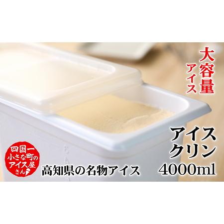 ふるさと納税 【四国一小さなまちのアイス屋さん】≪松崎冷菓≫大容量アイス 4000ml ★アイスクリン★ 4l スイーツ デザート おすすめ 美味しい .. 高知県田野町