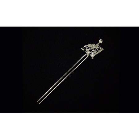 ふるさと納税 かんざし 伝統工芸 扇面菊水 平打ち簪 銀製 かざり