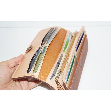 ふるさと納税 本革製長財布 (小銭・カード・お札ほか)＜ダークブラウン＞ 財布 長財布 ウォレット 本革 レザー 革製品 贈り物 ギフト ダー.. 山口県山陽小野田市の画像