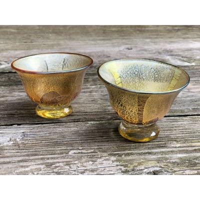 【ガラス工芸品】銀彩 飴釉酒器(片口・盃2個)(宮澤ガラス/077-1040) 鹿児島県指宿市 【兜】