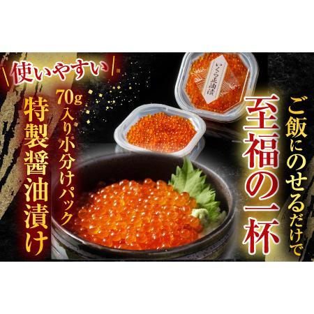ふるさと納税 根室海鮮市場＜直送＞いくら醤油漬け(鮭卵)70g×1P、天然秋鮭12切 A-28155 北海道根室市の画像