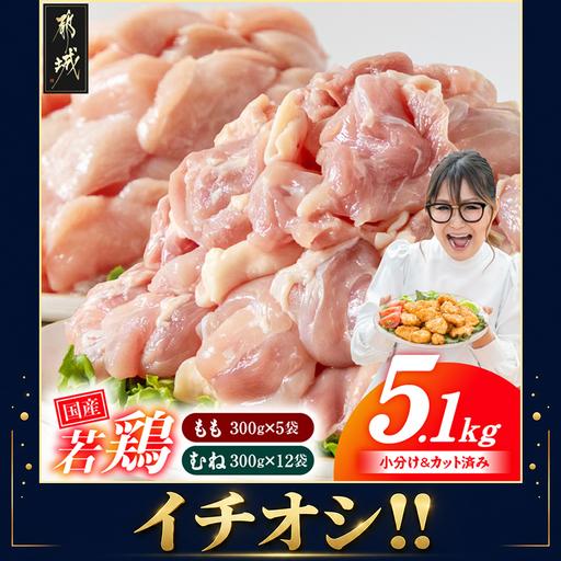 ふるさと納税 鶏肉[数量限定]国産若鶏5.1kg〔14E-33-007-N5100g〕鶏肉 宮崎県都城市
