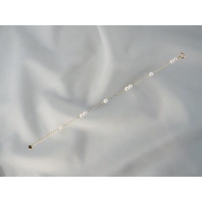 ふるさと納税 K18 イエローゴールド あこや真珠 ステーション パールブレスレット 　4.0-5.0ｍｍ 【No.67】 山梨県甲府市の画像