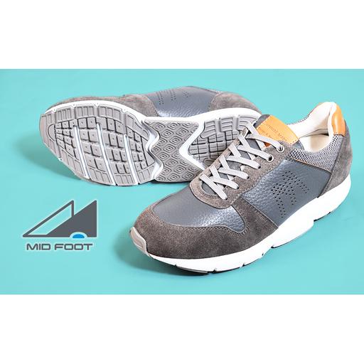 ふるさと納税 MIDFOOT ( ミッドフッド ) 紳士靴 レザースニーカー MF001JM ( グレー ) 4E ファッション シューズ メンズ お洒落 レザーシュ.. 奈良県大和郡山市