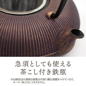 ふるさと納税 南部鉄器 鉄瓶 立目 紫金 0.8L 【及富作】 IH調理器 伝統