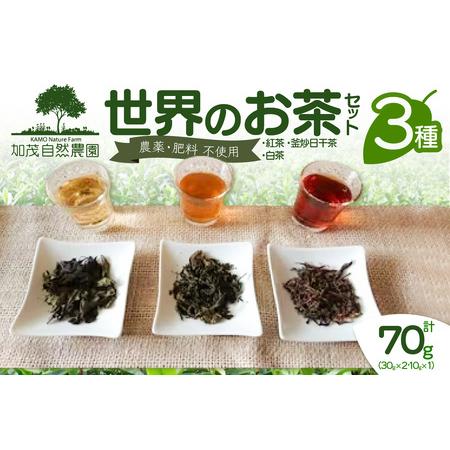 ふるさと納税 [京都産]「加茂自然農園」 世界のお茶セット(3種類) 紅茶 釜炒日干茶 白茶 自然の力 お茶 紅茶 お茶セット 紅茶セット 018-01 京都府木津川市