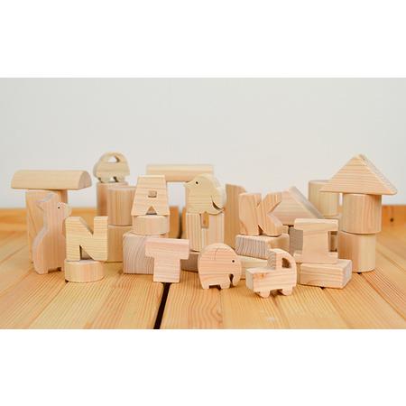 ふるさと納税 国産ひのき積み木セット（L）名入れ有り 雑貨 玩具 おもちゃ ヒノキ  滋賀県米原市の画像