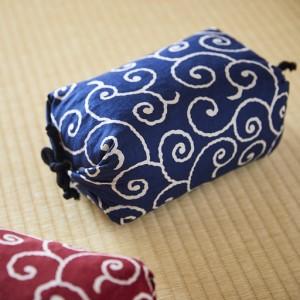 ふるさと納税 健康のお手伝い　手作り　喜楽枕　テレビ枕　正座枕(青唐草模様） 京都府京丹後市_2