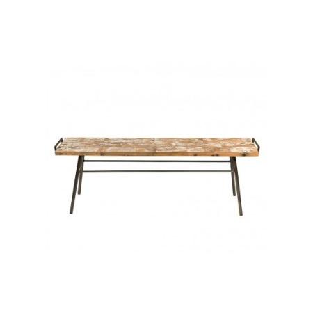 ふるさと納税 家具 gleam カヌーの古材ベンチ(kanoホワイト) / 鉄脚キャップ付き ハンドル付き ベンチ 椅子 家具 インテリア カヌー 古材 チ.. 神奈川県秦野市_1