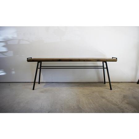 ふるさと納税 家具 gleam 古民家の古材ベンチ(ホワイトウォッシュ) / 鉄脚キャップ付き ハンドル付き ベンチ 椅子 家具 インテリア 古民家 古.. 神奈川県秦野市_3
