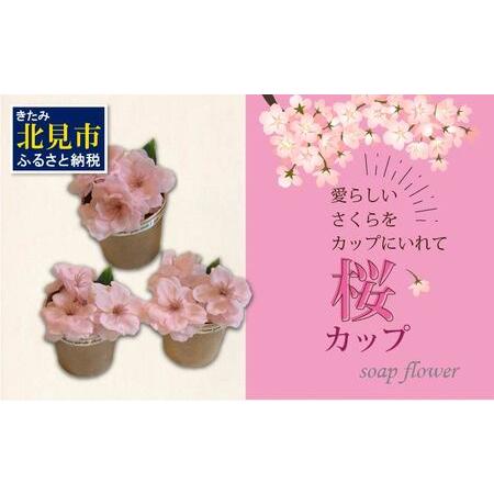 1500円 特別送料無料 ふるさと納税 Z5 002 世界一小さなアレンジメント 桜カップ 3個セット 北海道北見市