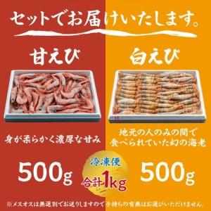 ふるさと納税 紅白エビセット 甘エビ500g 白エビ500g えび 04-02 兵庫県香美町_2
