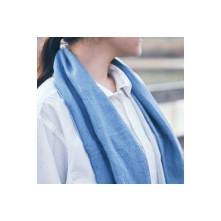 ふるさと納税 026ai amu 天然藍染スカーフ/ぼかし///藍染 和紙 スカーフ UV 日よけ レディース 婦人 メンズ 紳士 おしゃれ シンプル カジュアル .. 奈良県広陵町の画像