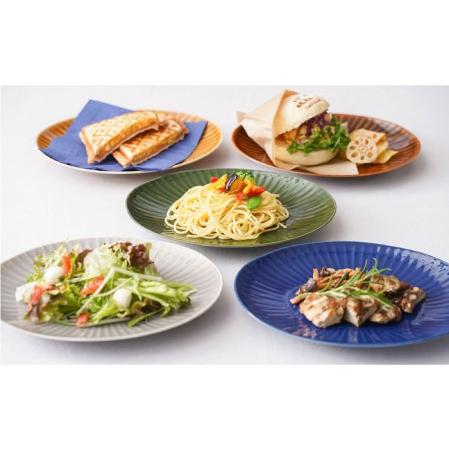 ふるさと納税 【波佐見焼】しのぎ 楕円皿 プレート（大） 5colors 5枚セット 食器 皿 【一龍陶苑】 [CC55]  波佐見焼 長崎県波佐見町の画像