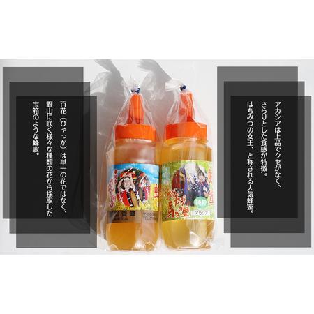 ふるさと納税 国産 純粋 滝沢鵜飼はちみつ アカシア 百花蜜 500ml 各1本 【たきざわキッチン】 はちみつ ハチミツ 蜂蜜 ハニー 国内産 日本産 ボ.. 岩手県滝沢市の画像