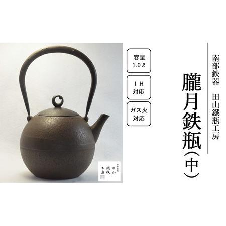 ふるさと納税 朧月鉄瓶 （中）【田山鐵瓶工房】／ 南部鉄器 鉄器 工芸