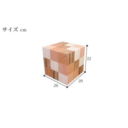 ふるさと納税 アクリキューブ行灯 銘木ツキ板 寄木市松模様 LED電球 福岡県大川市_3