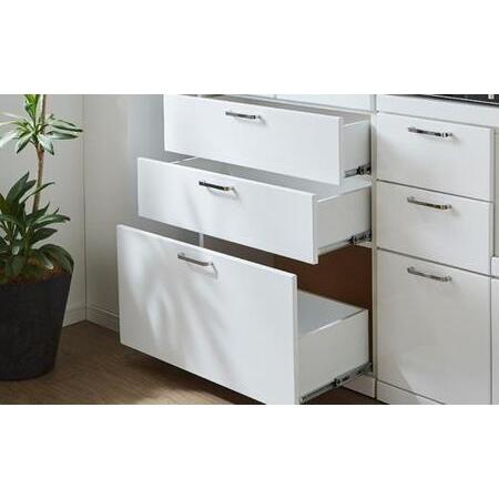 ふるさと納税 食器棚 トスティ 鏡面ホワイト 幅80cm ダイニングボード