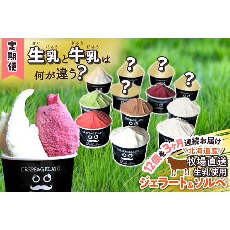 ランキング総合1位 ふるさと納税 3ヶ月 定期便 生乳が牧場直送だから鮮度抜群 毎月12個 驚きの 生乳 ジェラート アイス ジェラートセット 北海道 新ひだか 北海道新ひだか町 Wantannas Go Id