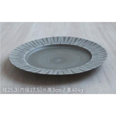 ふるさと納税 【波佐見焼】Shabby chic style 25cm プレート 2枚セット（ダークグレー） 食器 皿 【和山】 [WB101]  波佐見焼 長崎県波佐見町_1
