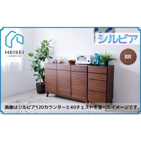 ふるさと納税 【開梱・設置】シルビア 120cm カウンター（ブラウン）　AX155 福岡県大木町_3