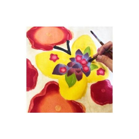 海外品 ふるさと納税 「花と蝶」手染め紅型パネル　新垣優香（紅型作家） 沖縄県読谷村 【SKC1437013796】(50600円)