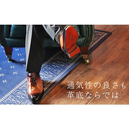 ふるさと納税 ビジネスシューズ 本革 革底 紳士靴 手染め ホールカット 6cmアップ シークレットシューズ 紐 No.1380 モノクロ ファッション .. 奈良県大和郡山市の画像