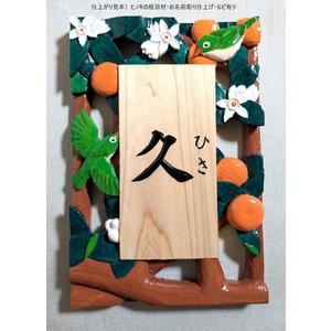 ふるさと納税 【受注仕立て上げる】家紋入り口・入口飾り看板（梅 透かし彫り）【hms018A】 和歌山県串本町