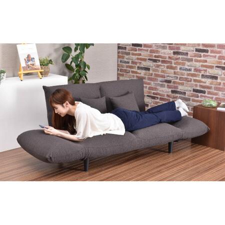 新入荷！ ふるさと納税 背もたれ＆両肘リクライニング・バゲットソファ　クッション２個付き（選べる５色） [5839-1580]　 モカブラウン 山梨県市川三郷町 【1295852579】(45630円)