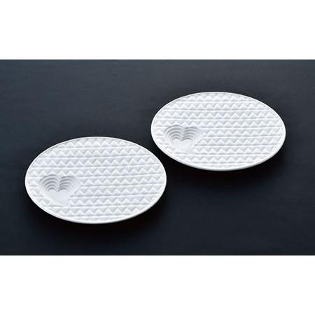 ふるさと納税 【波佐見焼】ハートフル キルティング プレート 2枚