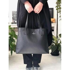ふるさと納税 革職人が作った　本革トートバッグ　M　シュリンクブラック 和歌山県白浜町の画像